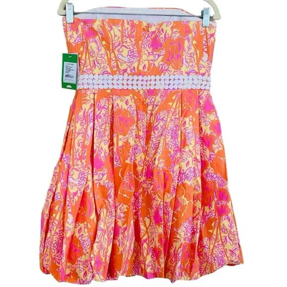 Lilly Pulitzer NWT #84466 Colorful Floral Strapless Regency Bubble Dress Size 6